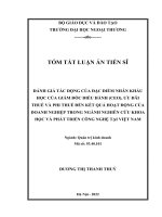 Đánh giá tác động của đặc điểm nhân khẩu học của Giám đốc điều hành, ưu đãi thuế và phi thuế đến kết quả hoạt động của doanh nghiệp trong ngành NCKH&PTCN tại Việt Nam tt