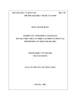 Nghiên cứu tình hình và đánh giá kết quả điều trị can thiệp lao phổi tái phát tại Thành phố Cần Thơ năm 2014 - 2017.