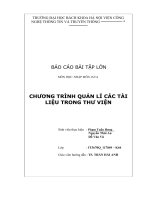 BÁO cáo bài tập lớn môn học NHẬP môn JAVA CHƯƠNG TRÌNH QUẢN lí các tài LIỆU TRONG THƯ VIỆN 