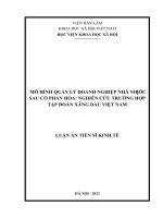 Mô hình quản lý doanh nghiệp nhà nước sau cổ phần hóa nghiên cứu trường hợp tập đoàn xăng dầu việt nam 