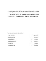 BÀI tập NHÓM PHÂN TÍCH báo cáo tài CHÍNH CHỦ đề 3 PHÂN TÍCH KHẢ NĂNG THANH TOÁN CÔNG TY cổ PHẦN VIỄN THÔNG FPT 2011 2013 