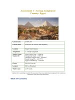 Assessment 1 – group assignment country egypt EXAMINE THE CHANGES FOR 5 MAIN SECTORS IN TOURISM 