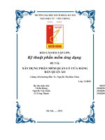 BÁO cáo bài tập lớn kỹ thuật phần mềm ứng dụng đề tài xây DỰNG PHẦN mềm QUẢN lý cửa HÀNG bán QUẦN áo 