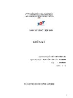 bài thi giữ kỳ MÔN XỬ LÍ DỮ LIỆU LỚN