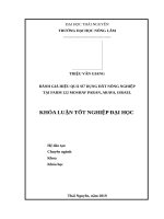 Đánh giá hiệu quả sử dụng đất sản xuất nông nghiệp tại farm số 122, moshav paran, arava, israel  