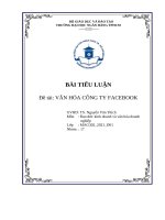 TIỂU LUẬN đề tài văn hóa CÔNG TY FACEBOOK 