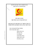 CHỦ đề QUẢN TRỊ NHÂN lực TRONG CÔNG TY TNHH nước GIẢI KHÁT COCA COLA VIỆT NAM 