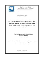 Quản trị rủi ro tín dụng trong hoạt động cho vay khách hàng cá nhân tại ngân hàng thương mại cổ phần ngoại thương – chi nhánh dung quất 