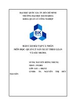 BÁO cáo bài tập cá NHÂN môn học QUẢN lý sản XUẤT THEO LEAN và sáu SIGMAs 