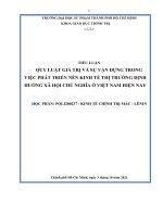 Quy luật giá trị và sự vận dụng trong việc phát triển nền kinh tế thị trường định hướng xã hội chủ nghĩa ở việt nam hiện nay 