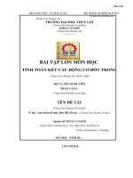 BÀI tập lớn môn học TÍNH TOÁN kết cấu ĐỘNG cơ đốt TRONG 