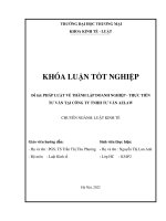 KHÓA LUẬN tốt NGHIỆP đề tài PHÁP LUẬT về THÀNH lập DOANH NGHIỆP   THỰC TIỄN tư vấn tại CÔNG TY TNHH tư vấn AZLAW 