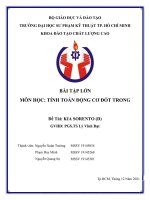 BÀI tập lớn môn học TÍNH TOÁN ĐỘNG cơ đốt TRONG đề tài KIA SORENTO (d) 