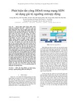 Phát hiện tấn công DDoS trong mạng SDN sử dụng giá trị ngưỡng entropy động