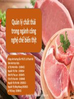 Quản lý chất thải trong ngành công nghệ chế biến thịt 