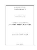Vai trò của nhà nước trong việc đảm bảo an sinh xã hội ở việt nam 