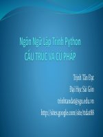 Ngôn ngữ lập trình Python Cấu trúc và cú pháp