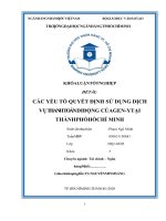 CÁC YẾU TỐ QUYẾT ĐỊNH SỬ DỤNG DỊCH VỤ THANH TOÁN DI ĐỘNG CỦA GEN Y TẠI THÀNH PHỐ HỒ CHÍ MINH