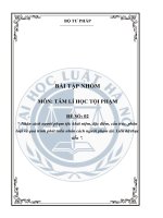 TÂM LÍ HỌC TỘI PHẠM: “ Nhân cách người phạm tội: khái niệm, đặc điểm, cấu trúc, phân loại và quá trình phát triển nhân cách người phạm tội. Liên hệ thực tiễn ”.