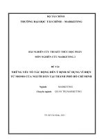 những yếu tố tác động đến ý định sử dụng ví điện tử momo của người dân tại thành phố hồ chí minh 