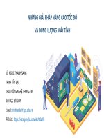 NHỮNG GIẢI PHÁP NÂNG CAO TỐC ĐỘ VÀ DUNG LƯỢNG MÁY TÍNH