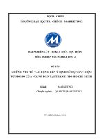 những yếu tố tác động đến ý định sử dụng ví điện tử momo của người dân tại thành phố hồ chí minh 