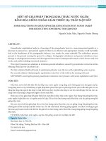 Một số giải pháp trong khai thác nước ngầm bằng bãi giếng nhằm giảm thiểu hạ thấp mặt đất