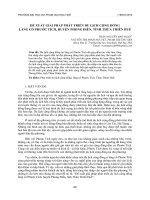 Đề xuất giải pháp phát triển du lịch cộng đồng làng cổ Phước Tích, huyện Phong Điền, tỉnh Thừa Thiên Huế