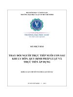 Thay đổi người trực tiếp nuôi con sau khi ly hôn  quy định pháp luật và thực tiễn áp dụng 