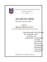 thuyết trình học phần kinh tế vi mô 2 đề tài hiệu quả trong sản xuất 