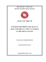 Ứng dụng ERP trong việc quản lý hàng tồn kho của công ty cổ phần cà phê Trung Nguyên