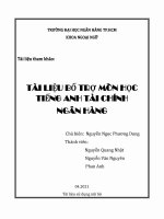 Tài liệu bổ trợ môn tiếng anh ngành tài chính ngân hàng hv ngân hàng