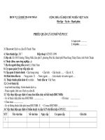 PHIẾU QUẢN LÝ CƠ SỞ