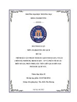 trình bày sản phẩm tour du lịch tour sapa 3 ngày 2 đêm mà nhóm dự định start – up và phân tích các biến số giá, phân phối, xúc tiến liên quan đến sản phẩm du lịch này  