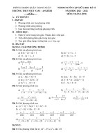 Giữa kì 2 toán 8 việt an 2122 