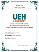 tiểu luận môn kinh tế quốc tế đề tài thương mại sau hội nhập kinh tế quốc tế tình huống ngành dệt may việt nam và câu chuyện hội nhập quốc tế 