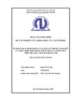 Áp dụng quy định pháp luật dân sự trong giao kết và thực hiện hợp đồng thuê nhà của sinh viên trên địa bàn thành phố hà nội 