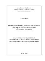 Một số giải pháp nâng cao chất lượng giờ giảng tích hợp tại trường cao đẳng nghề công nghiệp thanh hóa 