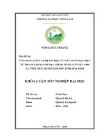 Ứng dụng công nghệ tin học và máy toàn đạc điện tử thành lập bản đô địa chính tờ số 13 tỷ lệ 11000 xã vĩnh tiến, huyện kim bôi, tỉnh hòa bình  