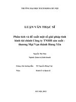 Phân tích và đề xuất một số giải pháp tình hình tài chính công ty tnhh sản xuất   thương mại vạn thành hưng yên 