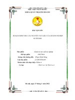 bài tập lớn hoạch định nhu cầu nguyên vật liệu của doanh nghiệp nutifood 