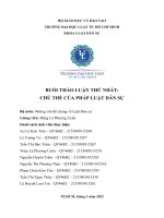 buổi thảo luận thứ nhất chủ thể của pháp luật dân sự bộ môn những vấn đề chung về luật dân sự 