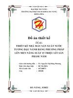 đồ án thiết kế đề tài thiết kế nhà máy sản xuất nước tương đậu nành bằng phương pháp lên men năng suất 15 triệu lít sản phẩm năm 