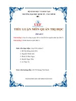 tiểu luận môn quản trị học đềề sốố 5 tình huống 1 sự cố ở công ty giày ab và vấn đề bố trí nguồn nhân lực (bài 7) tình huống 2 kinh doanh cà phê (bài 3)