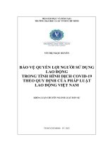 Bảo vệ quyền lợi người sử dụng lao động trong tình hình dịch covid 19 theo quy định của pháp luật lao động việt nam 
