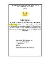 Bài tiểu luận Phân tích quan điểm của chủ nghĩa Mác Lênin về tính tất yếu và đặc điểm của thời kì quá độ lên chủ nghĩa xã hội