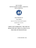 đề tài chiến lược marketing   mix cho sản phẩm nước rửa chén của công ty cổ phần hóa mỹ phẩm mỹ hảo 