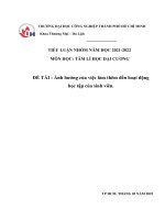 Ảnh hưởng của việc làm thêm đến kết quả học tập của sinh viên