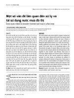 Một số vấn đề liên quan đến xử lý và tái sử dụng nước mưa đô thị