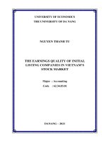 THE EARNINGS QUALITY OF INITIAL LISTING COMPANIES IN VIETNAM’S STOCK MARKET 